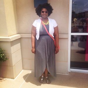 Lane Bryant Gray Tube Top Maxi Dress